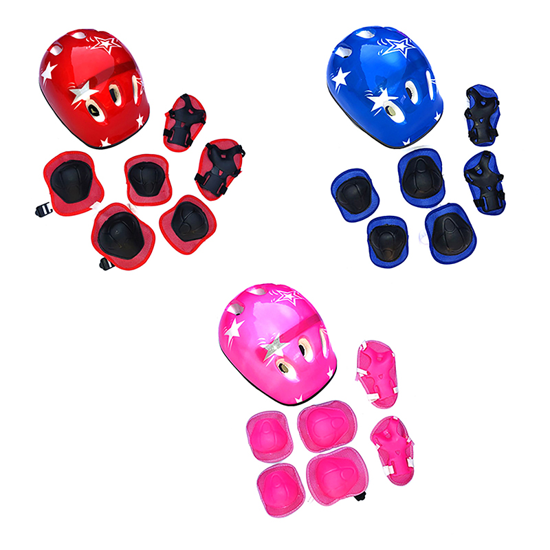New-7Pcs Kids Cycling Protecti - đánh giá và giá Scooter Helmet Set